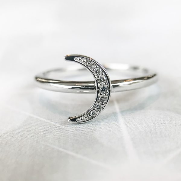Crescent moon stackable ring Simply Majestic by Susette collection