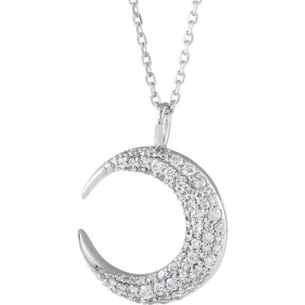 Diamond crescent moon necklace Simply Majestic by Susette collection