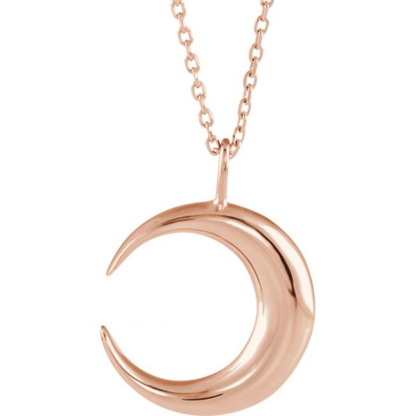 Rose Gold Crescent Necklace Simply Majestic by Susette collection